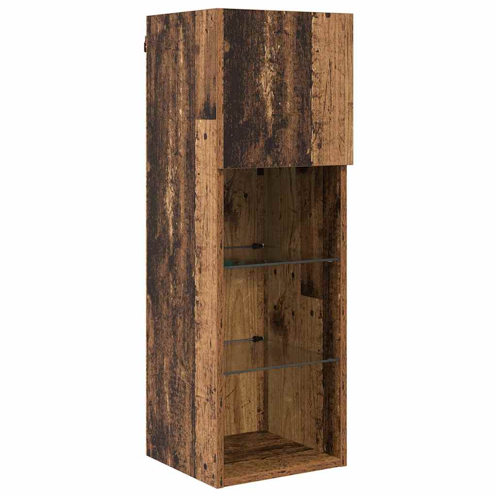 Unità per TV a Muro 5 pcs Rovere Nero Legno multistrato