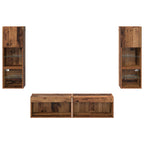Unità TV da Parete 6 pcs Legno vecchio Legno multistrato