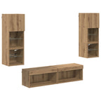 Unità TV da Parete 6 pcs Rovere artigianale Legno multistrato