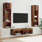 Unità TV da Parete 6 pcs Legno vecchio Legno multistrato