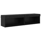 Unità TV da Parete 6 pcs Rovere Nero Legno multistrato