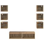 Mobile TV con cassetto 8 pcs Rovere artigianale Vetro