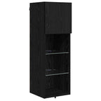 Unità per TV a Muro 4 pcs Rovere Nero Legno multistrato