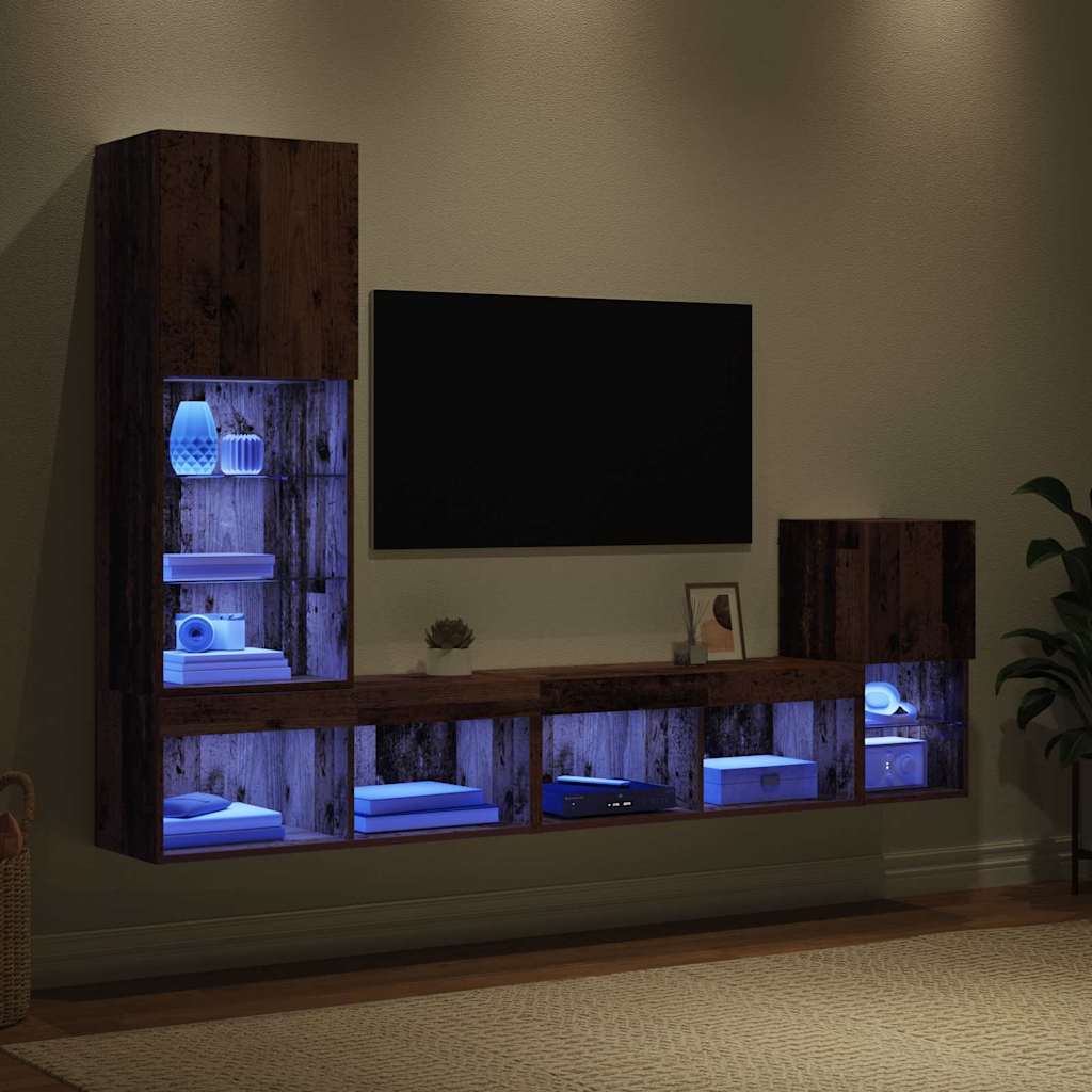 Unità per TV a Muro Legno vecchio Legno multistrato
