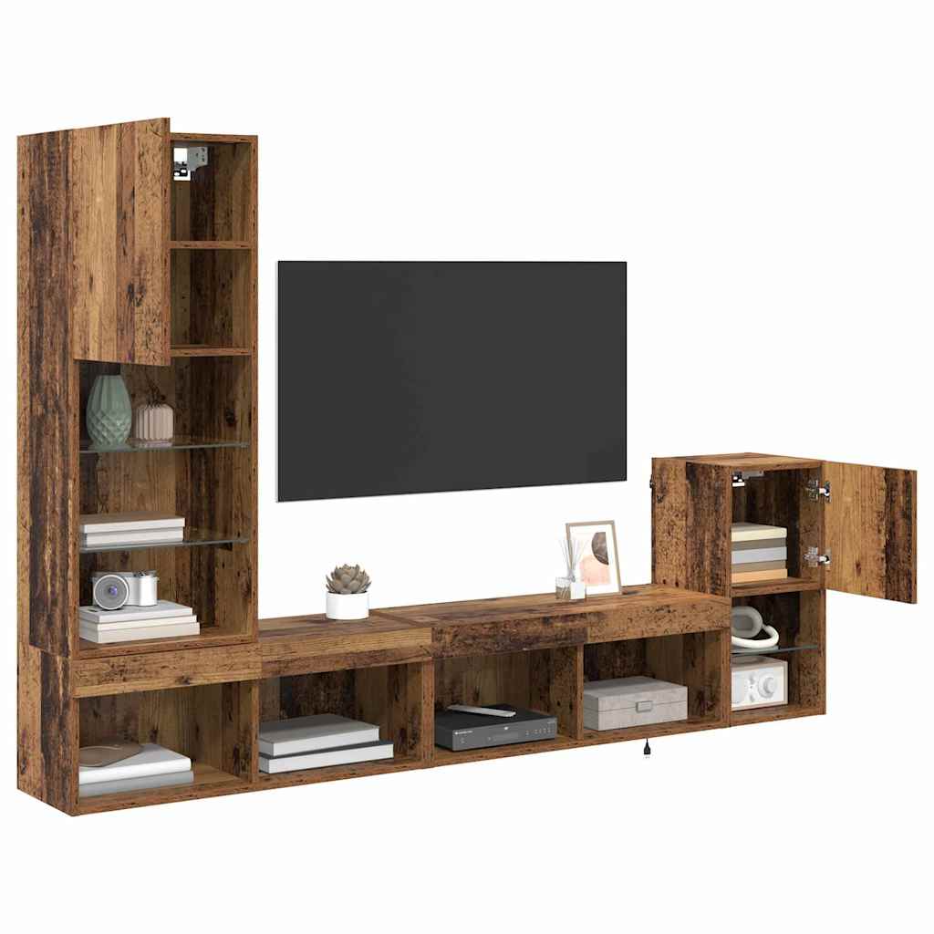 Unità per TV a Muro Legno vecchio Legno multistrato