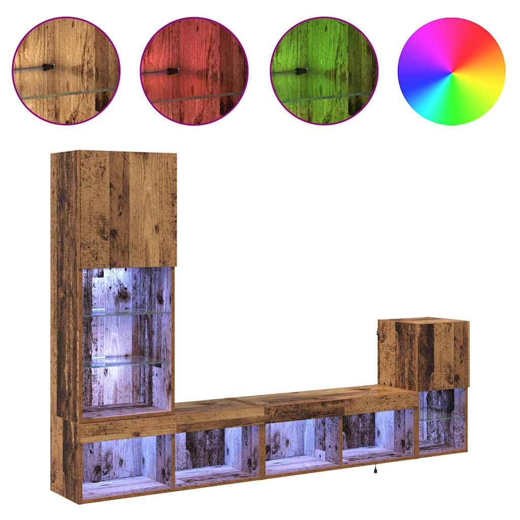 Unità per TV a Muro Legno vecchio Legno multistrato