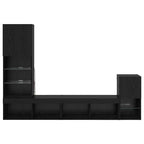 Unità per TV a Muro Rovere Nero Legno multistrato