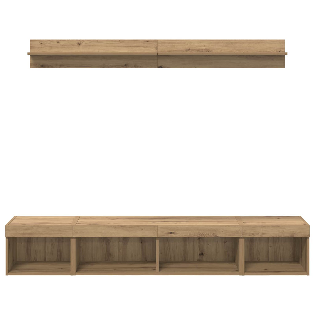 Set di Mobiletto da TV a Parete 5 pcs Rovere artigianale