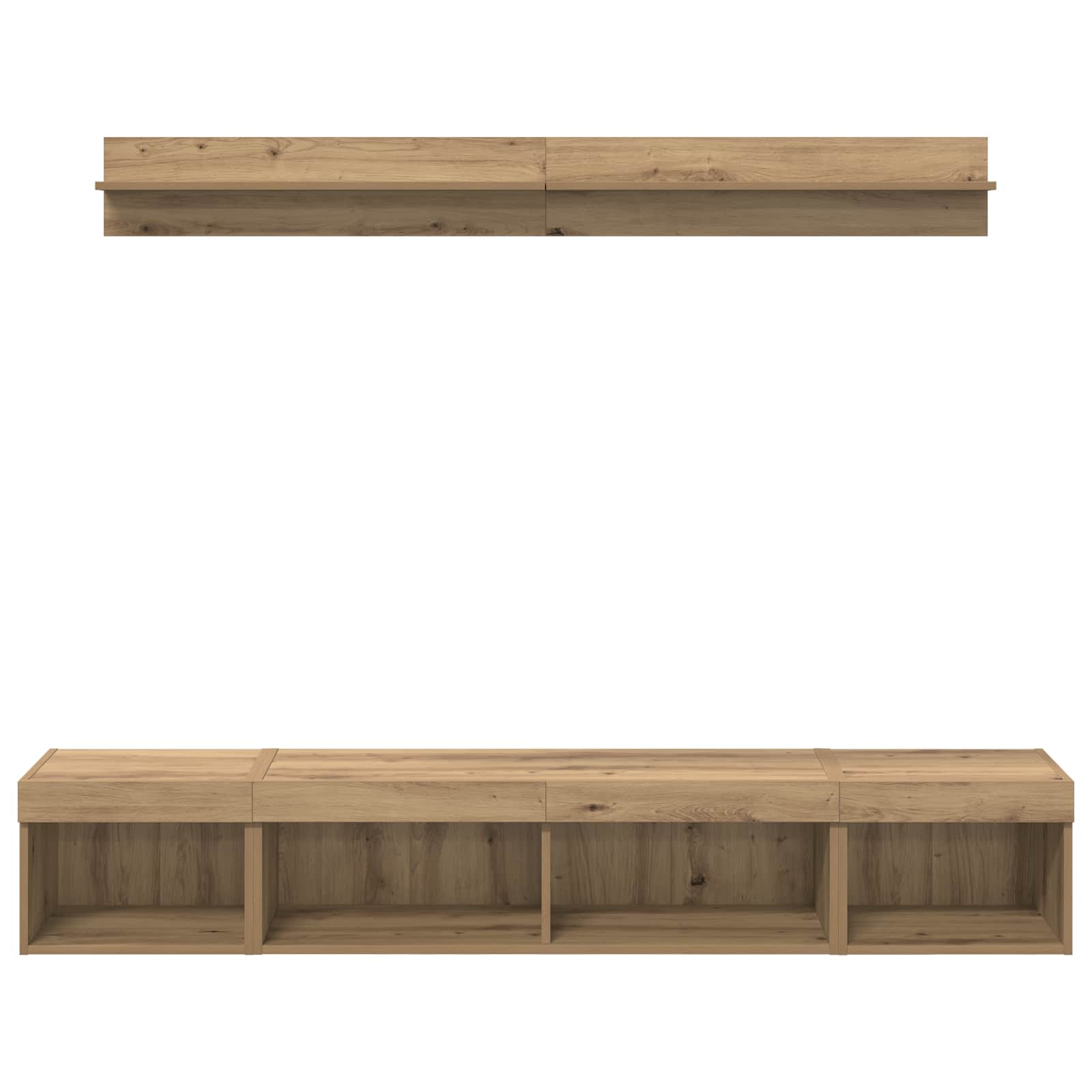 Set di Mobiletto da TV a Parete 5 pcs Rovere artigianale