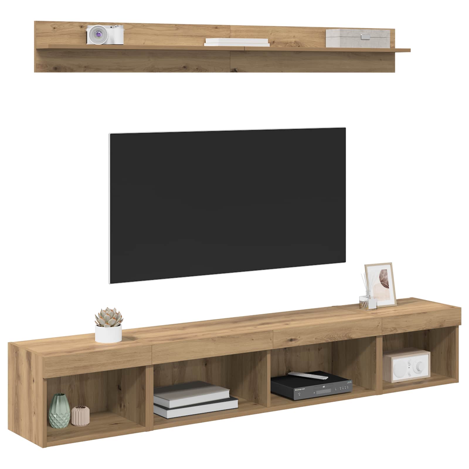 Set di Mobiletto da TV a Parete 5 pcs Rovere artigianale