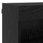 Set di Mobiletto da TV a Parete con led 5 pcs Rovere Nero