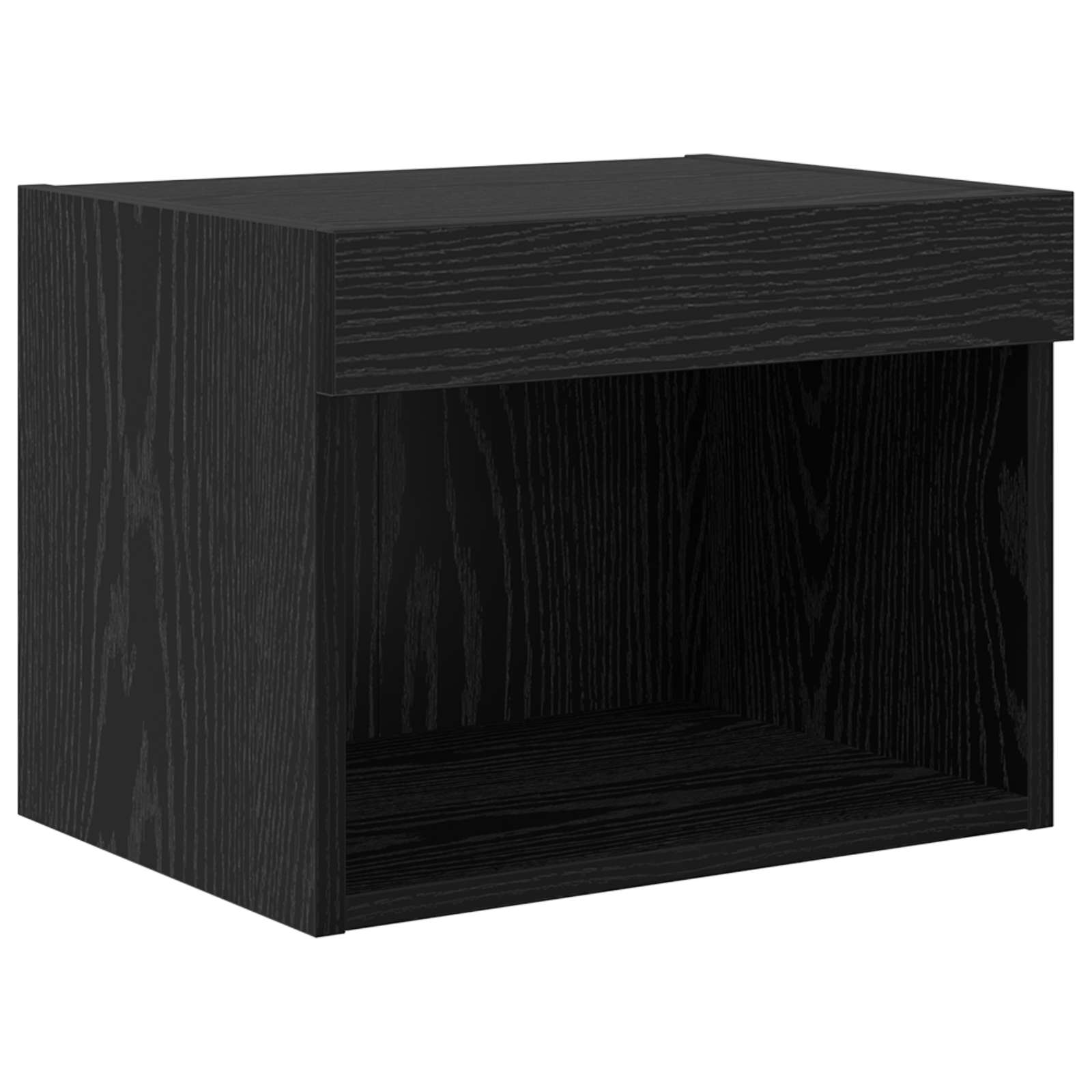 Set di Mobiletto da TV a Parete con led 5 pcs Rovere Nero