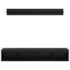 Set di Mobiletto da TV a Parete con led 5 pcs Rovere Nero