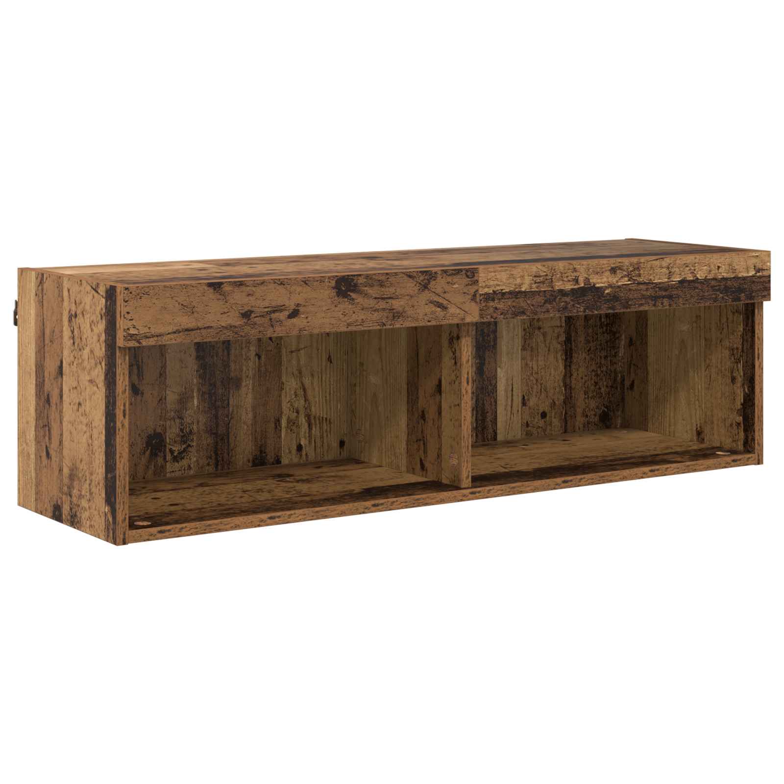 Unità a muro per TV con LED con led 6 pcs Legno vecchio