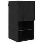 Unità a muro per TV con LED 6 pcs Rovere Nero Legno multistrato