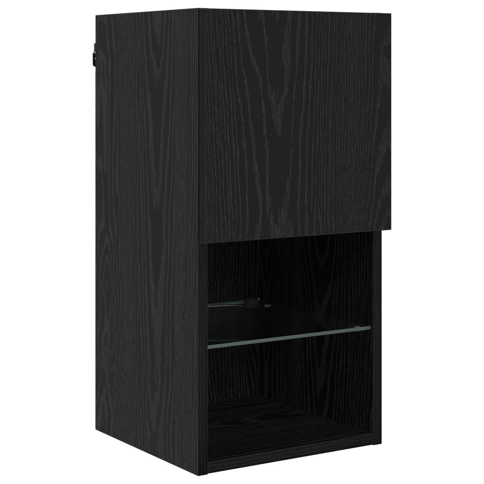 Unità a muro per TV con LED 6 pcs Rovere Nero Legno multistrato