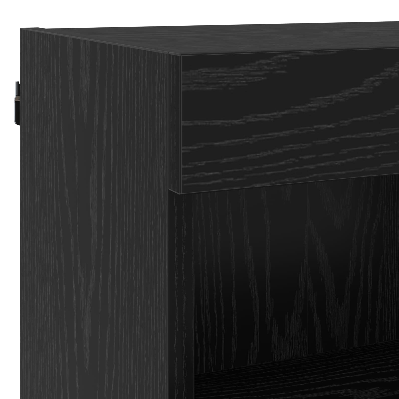 Unità a muro per TV con LED 5 pcs Rovere Nero Legno multistrato