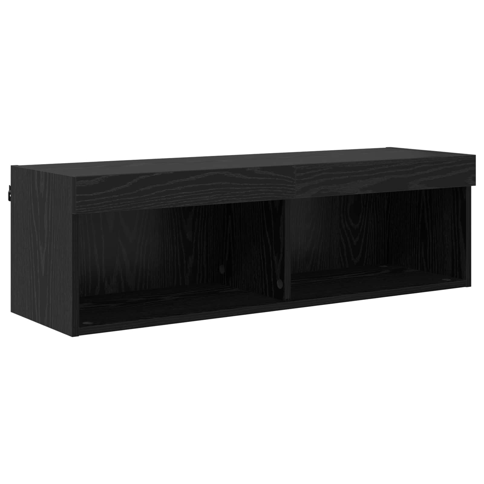 Unità a muro per TV con LED 5 pcs Rovere Nero Legno multistrato