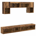 Unità a muro per TV con LED 6 pcs Legno vecchio