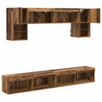Unità a muro per TV con LED 6 pcs Legno vecchio
