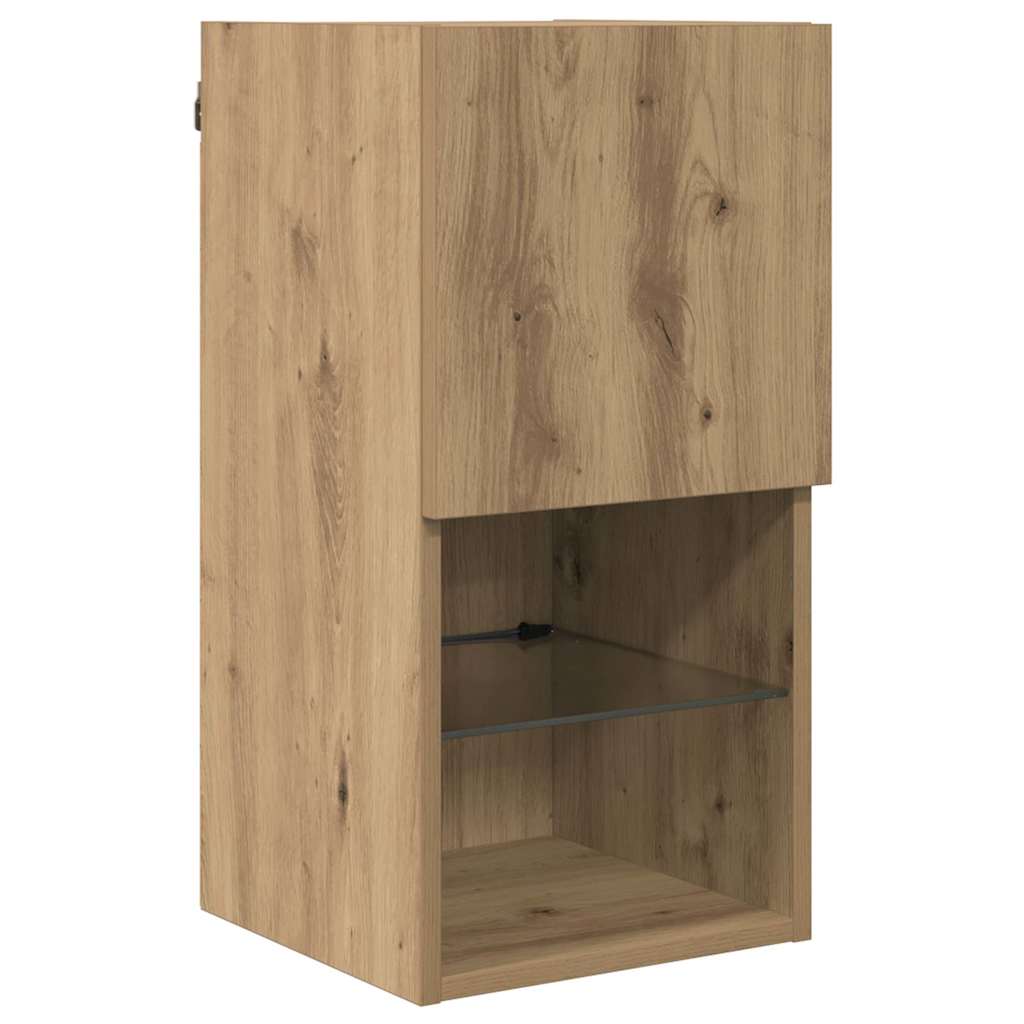 Unità a muro per TV con LED 6 pcs Rovere artigianale