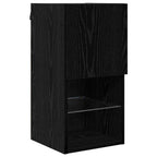 Unità a muro per TV con LED 6 pcs Rovere Nero Legno multistrato