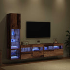 Unità TV da Parete 4 pcs Legno vecchio Legno multistrato