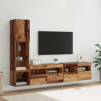 Unità TV da Parete 4 pcs Legno vecchio Legno multistrato