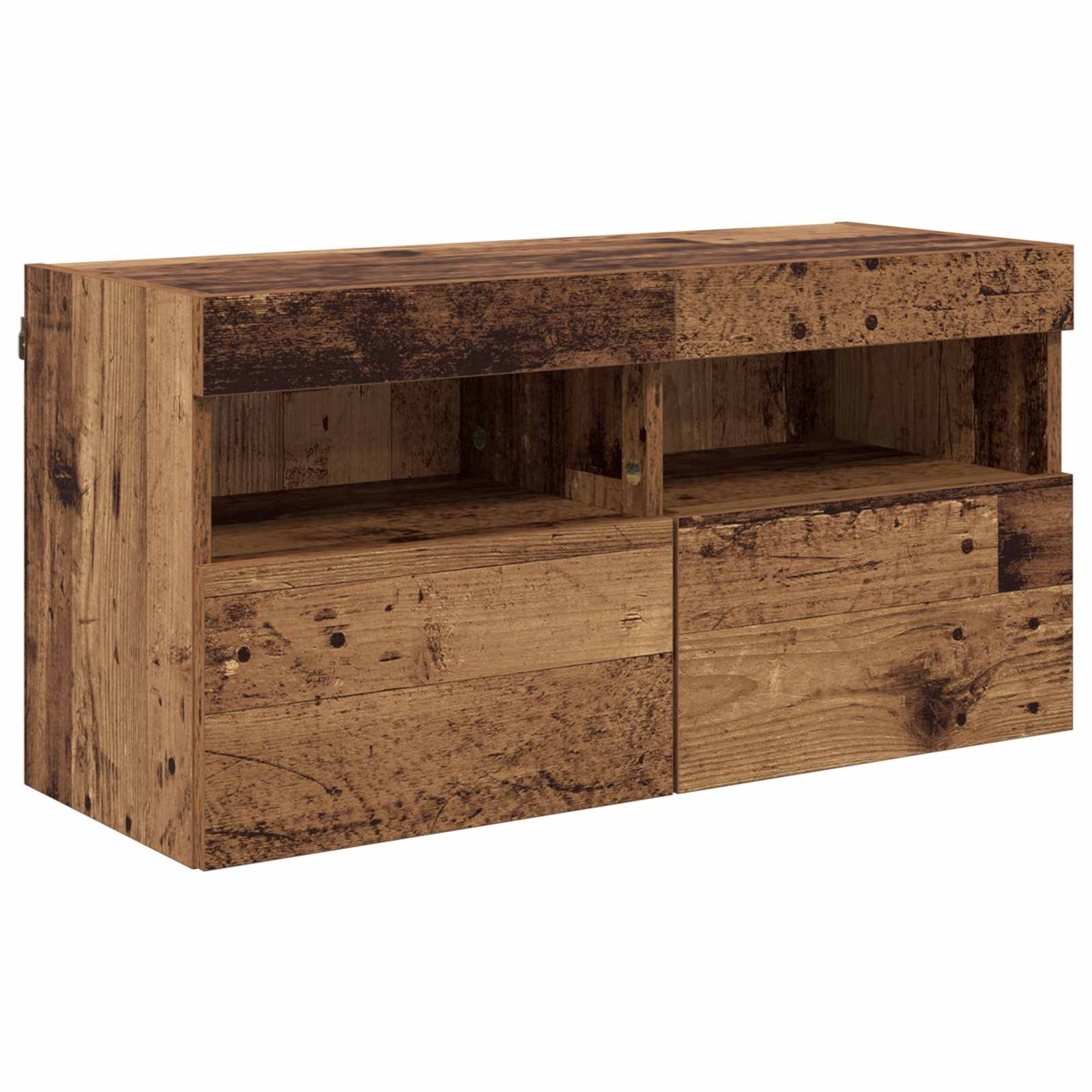 Unità TV da Parete 4 pcs Legno vecchio Legno multistrato
