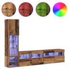 Unità TV da Parete 4 pcs Legno vecchio Legno multistrato