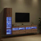 Unità TV da Parete 4 pcs Rovere artigianale Legno multistrato