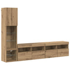 Unità TV da Parete 4 pcs Rovere artigianale Legno multistrato
