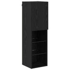 Unità TV da Parete con led 4 pcs Rovere Nero Legno multistrato