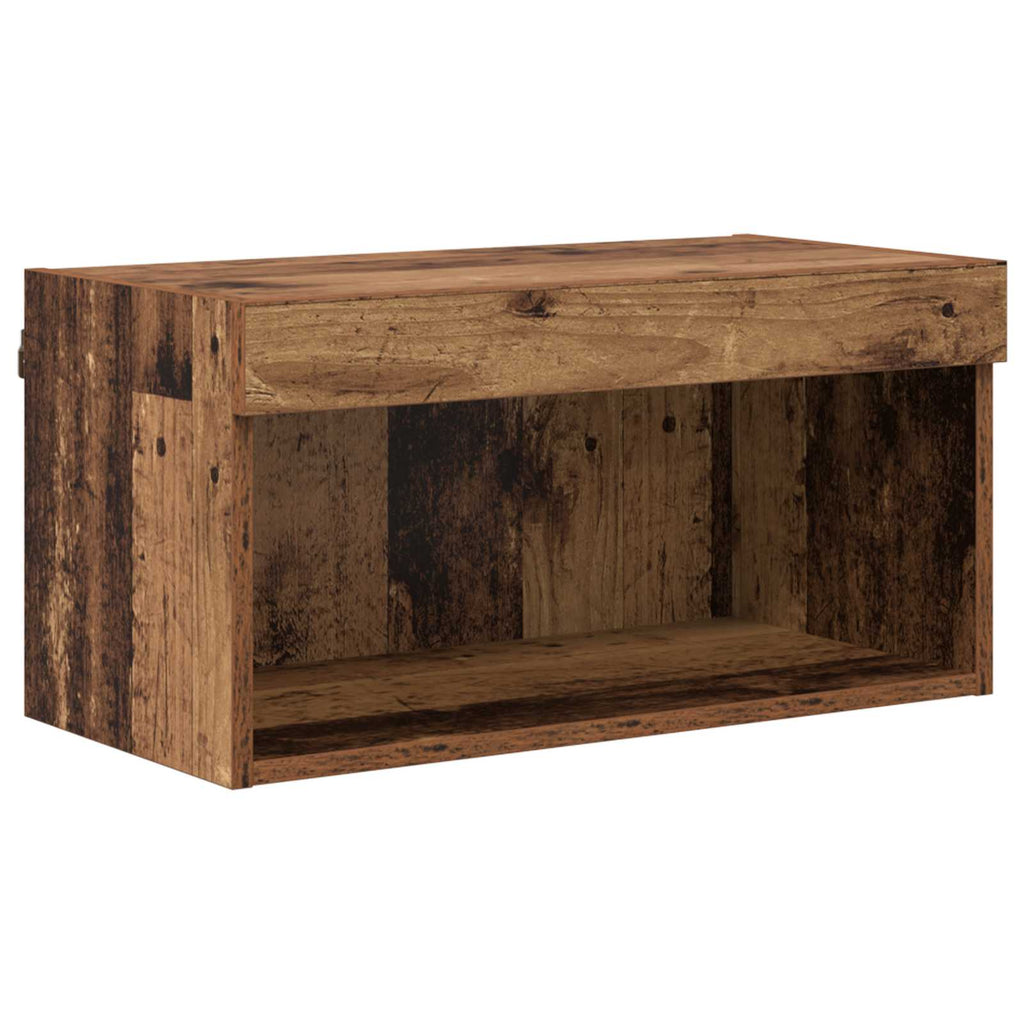 Unità a muro per TV con LED 5 pcs Legno vecchio 80 x 30 x 40 cm