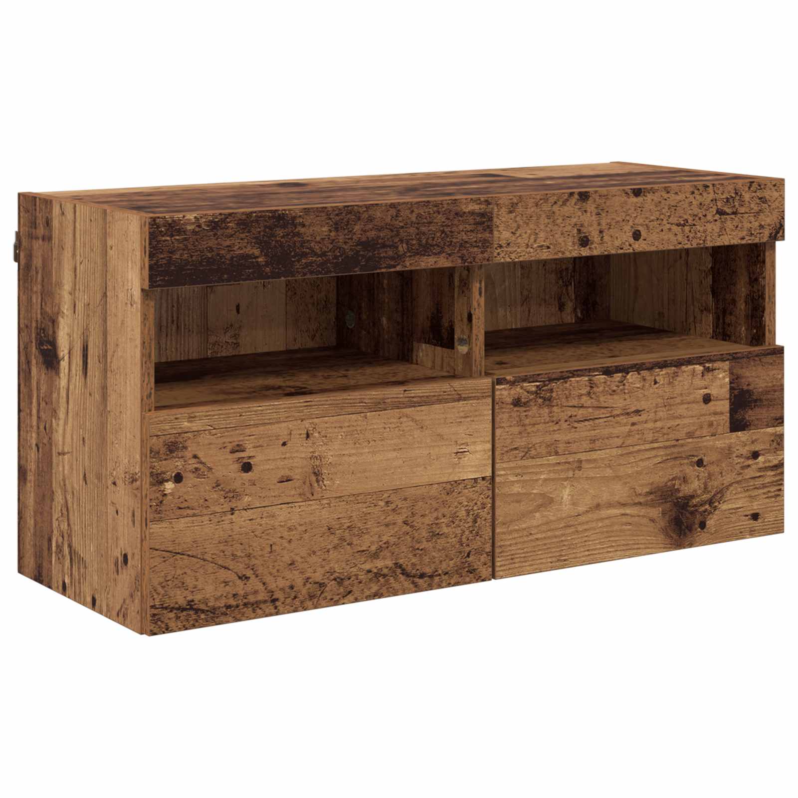 Unità a muro per TV con LED 5 pcs Legno vecchio 80 x 30 x 40 cm