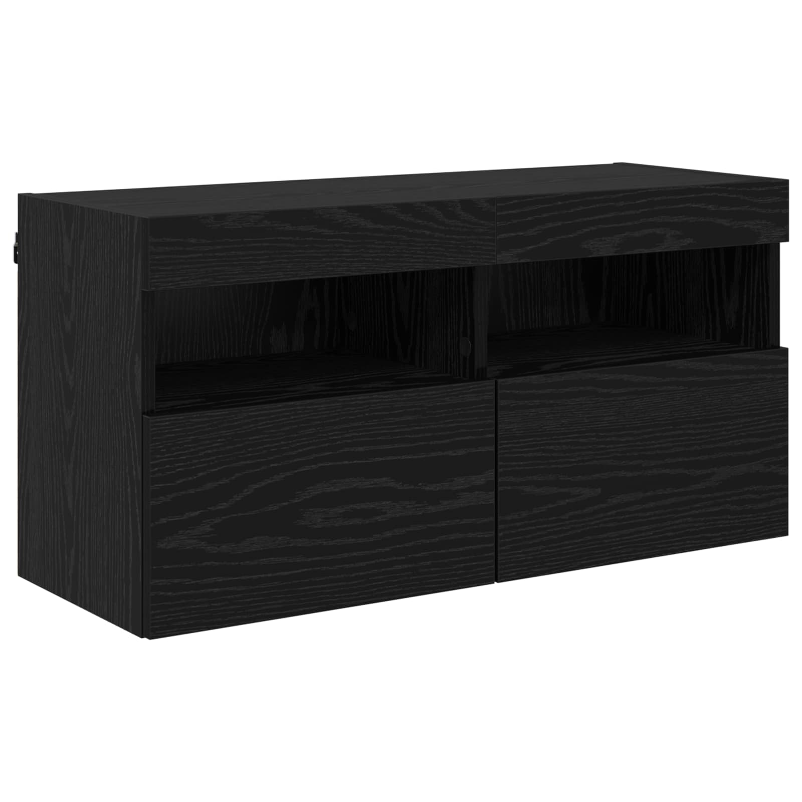 Unità a muro per TV con LED 5 pcs Rovere Nero 80 x 30 x 40 cm