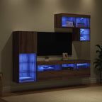 Unità per TV a Muro 6 pcs Rovere artigianale Legno multistrato