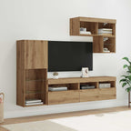 Unità per TV a Muro 6 pcs Rovere artigianale Legno multistrato