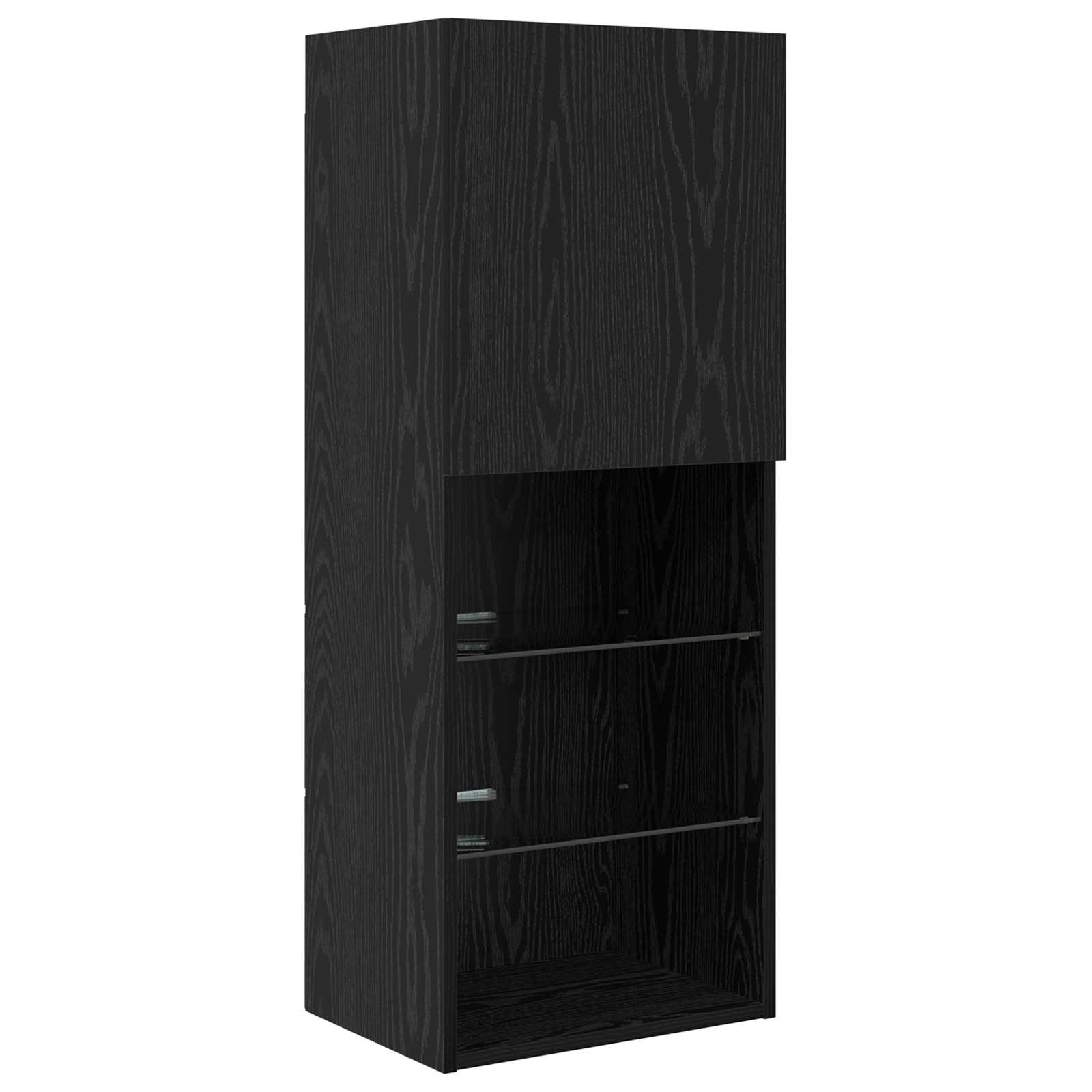 Unità per TV a Muro 6 pcs Rovere Nero Legno multistrato