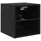 Unità per TV a Muro 6 pcs Rovere Nero Legno multistrato