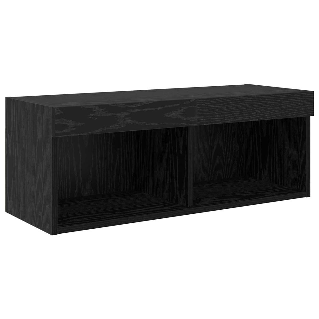 Unità per TV a Muro 6 pcs Rovere Nero Legno multistrato