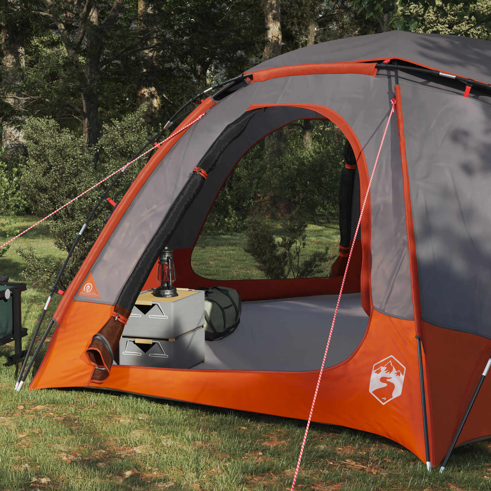 Tenda a cupola con tetto rimovibile Grigio e arancione