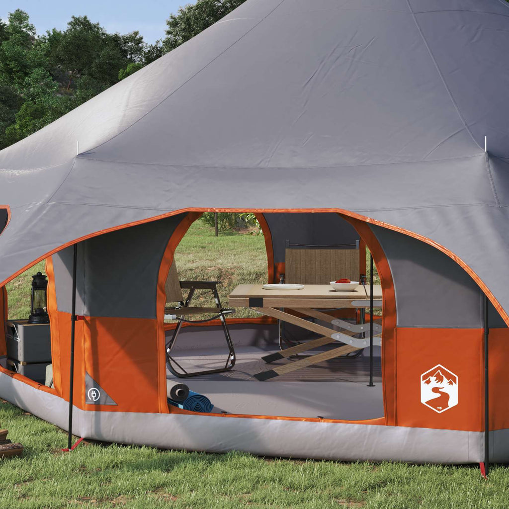 Tenda Familiare Grigio e arancione 10 persone