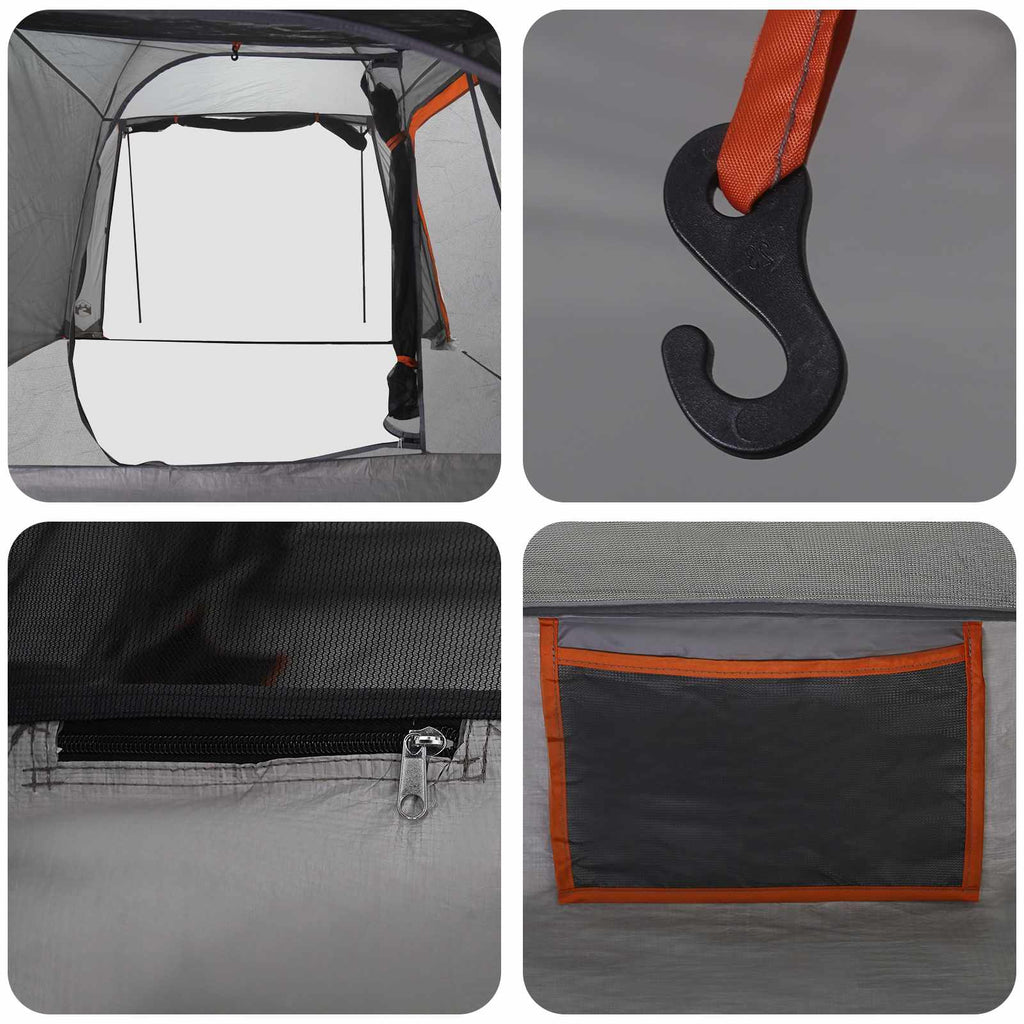 Tenda a tunnel Grigio e arancione 361 x 235 x 147 cm