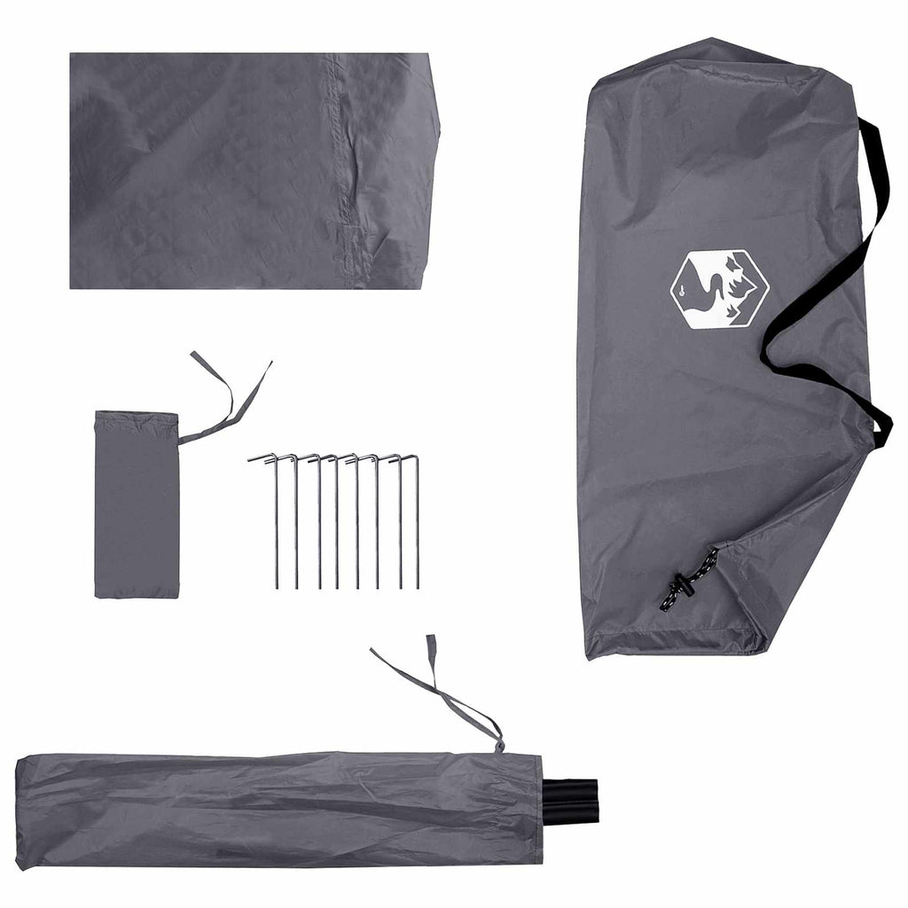 Poncho da pioggia 2-in-1 con cappuccio Grigio e arancione