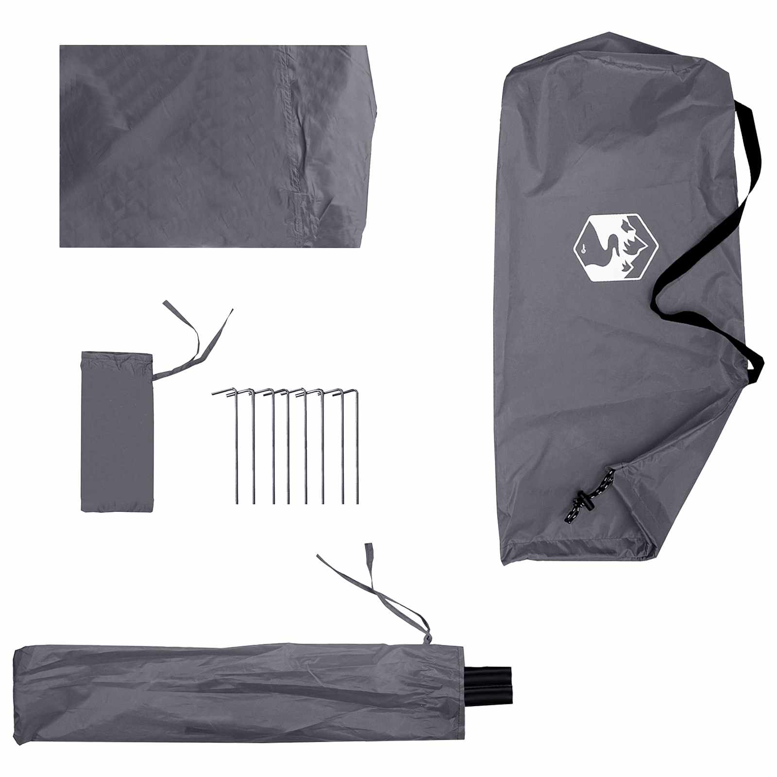Poncho da pioggia 2-in-1 con cappuccio Grigio e arancione