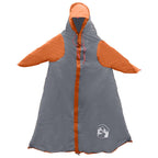 Poncho da pioggia 2-in-1 con cappuccio Grigio e arancione