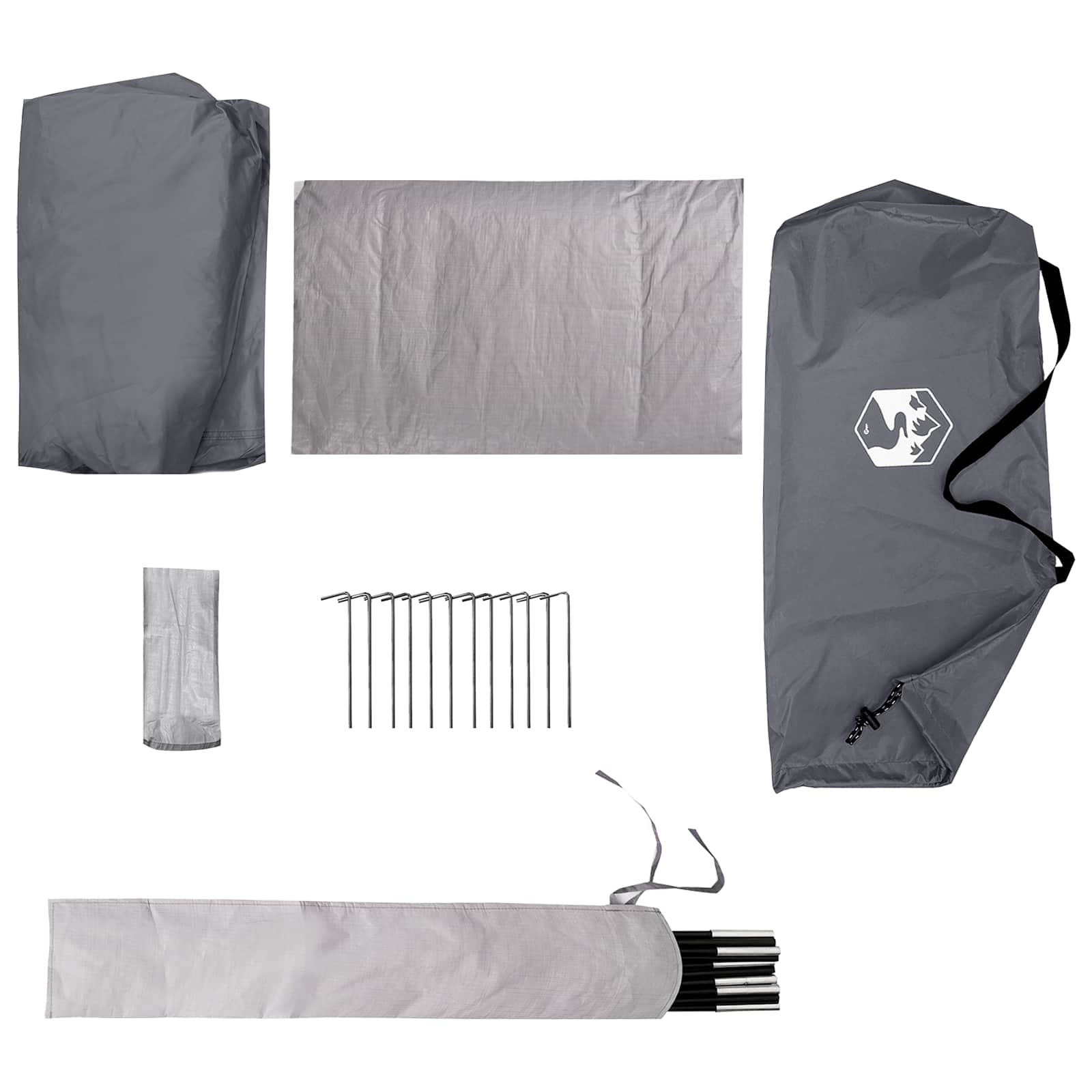 Tenda da backpacking Grigio e arancione 4 persone