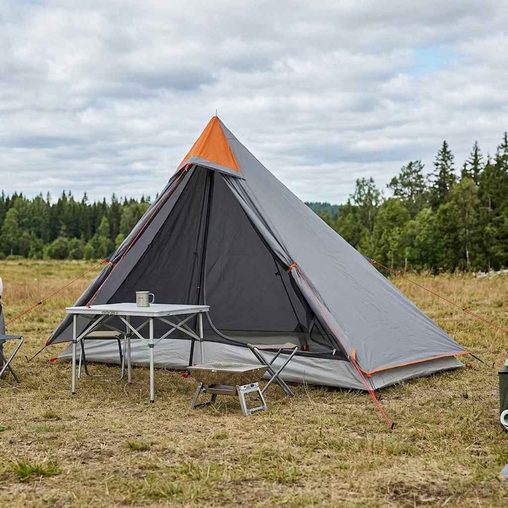 Tenda da backpacking Grigio e arancione 222 x 85 x 125 cm
