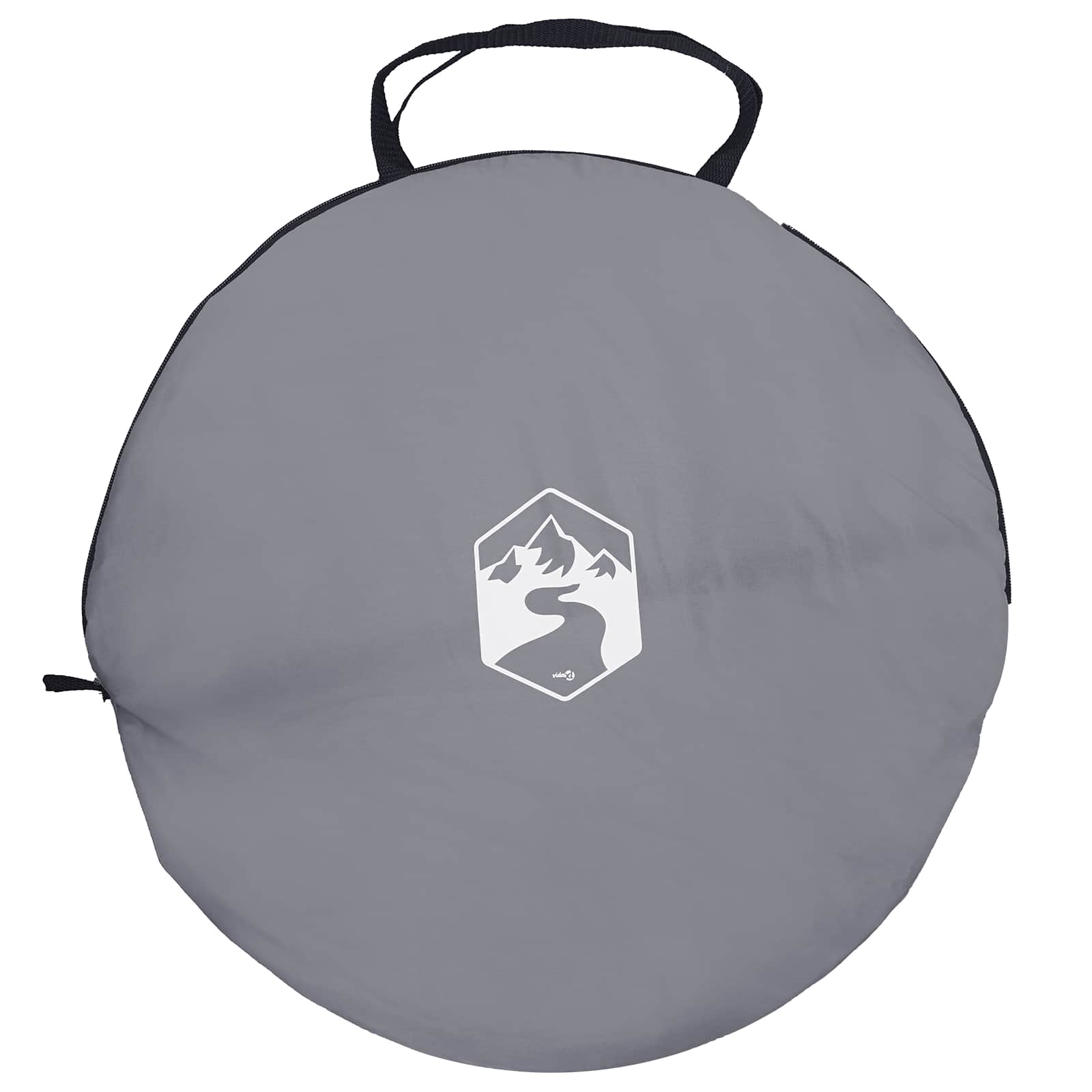 Tenda per toilet pop-up con corda sospesa Grigio e arancione
